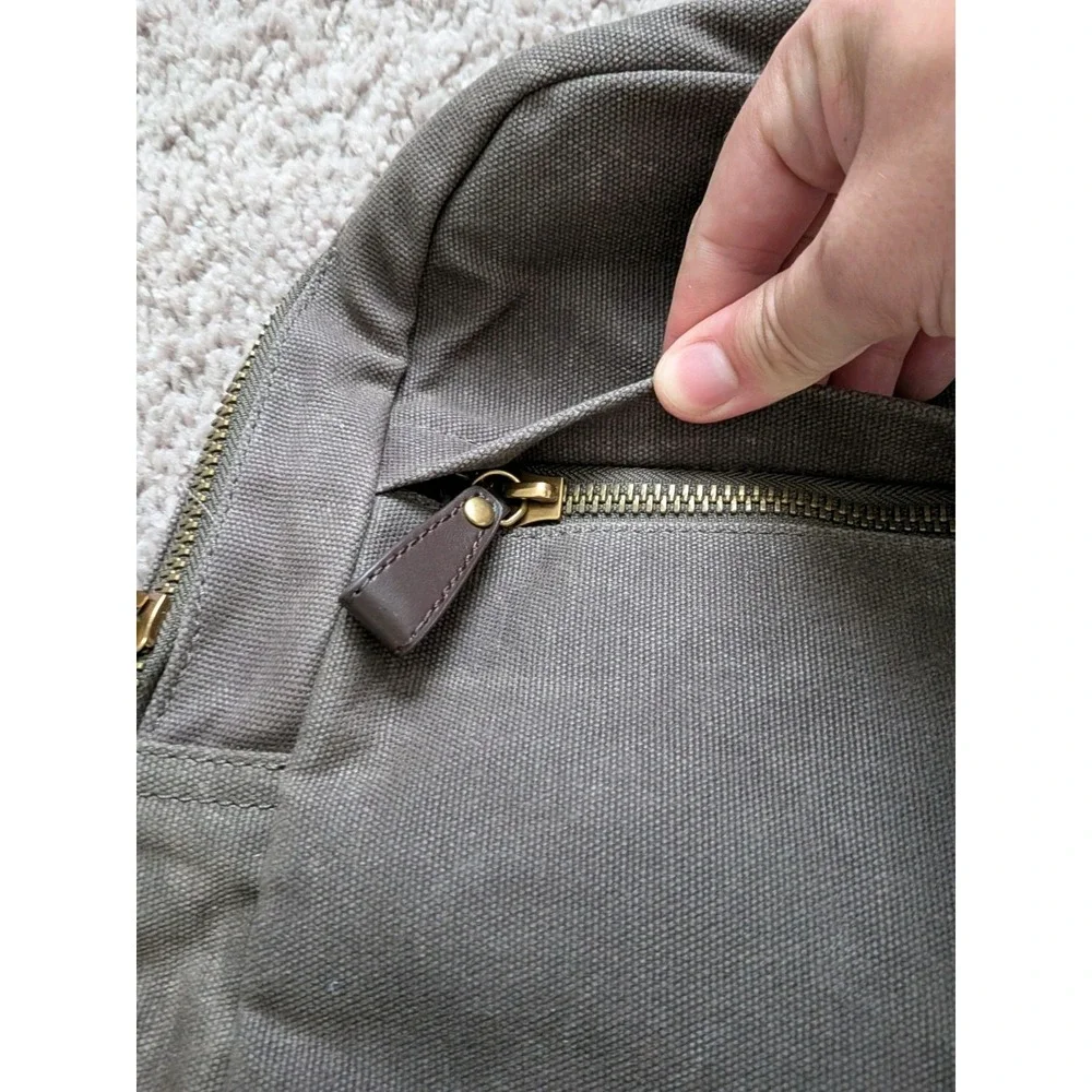 Banana Republic Waxed Canvas Backpack Brown Leather NWT Safari Military Utility